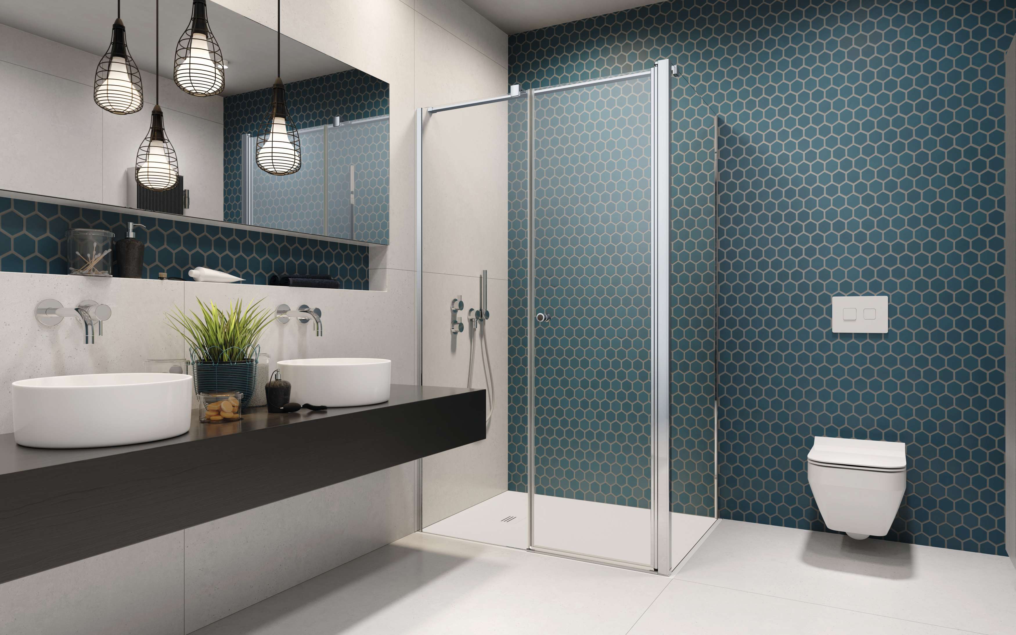 Eos KDS II szögletes zuhanykabin enteriőr (a képen jobbos zuhanykabin látható)