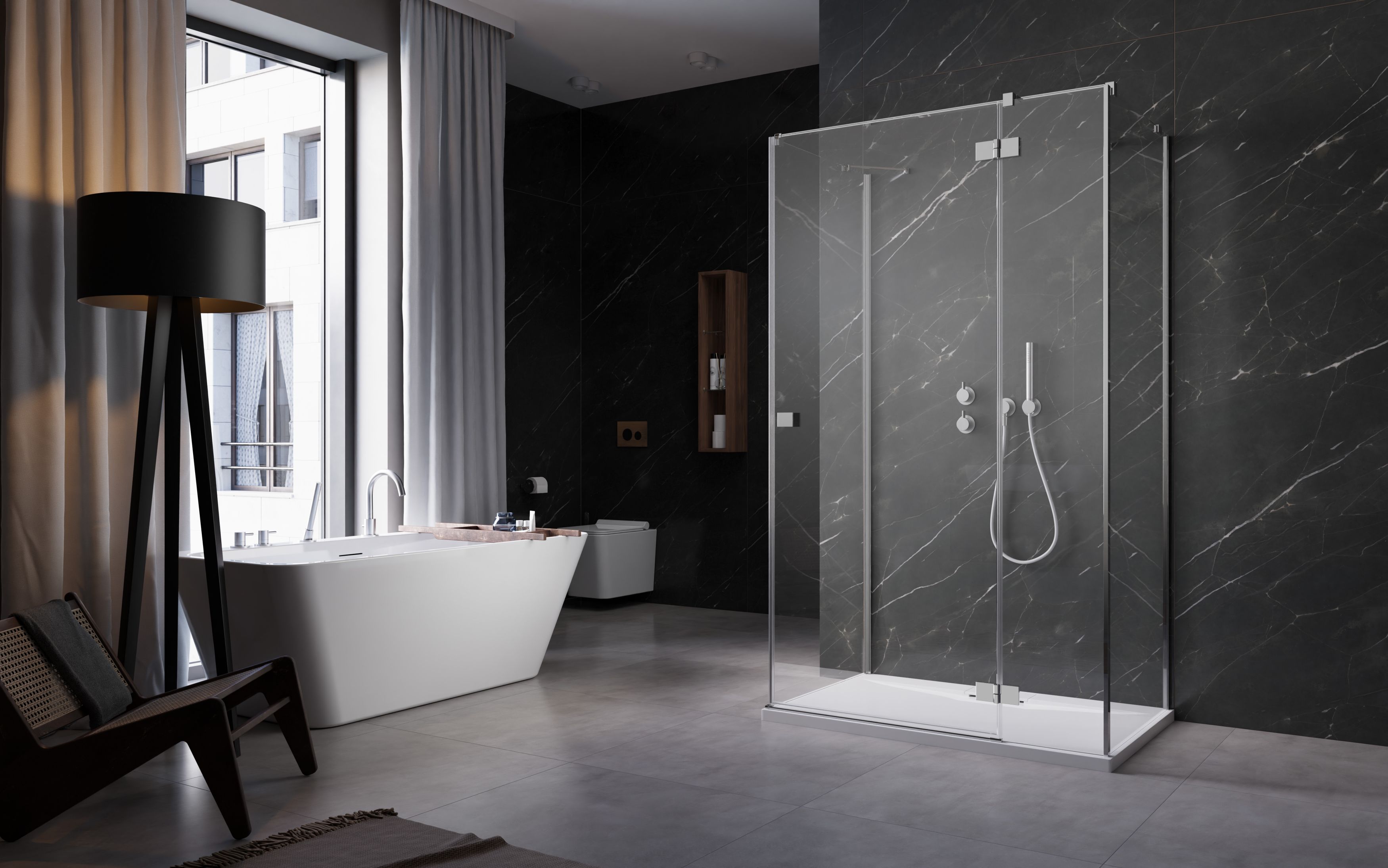 Essenza KDJ+S szögletes zuhanykabin enteriőr