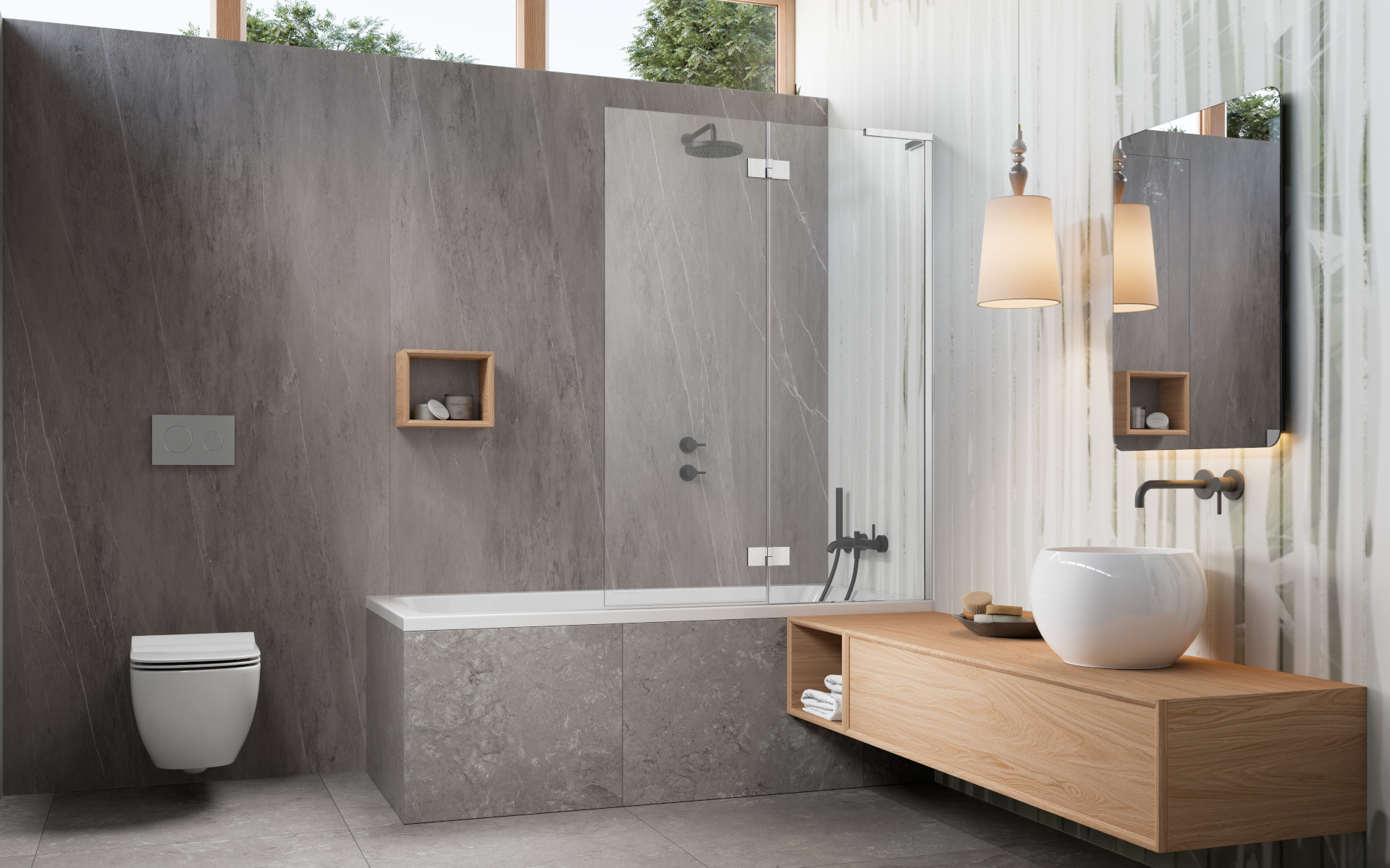 Essenza 8 SL PND II kádparaván enteriőr (a képen jobbos kádparaván látható)