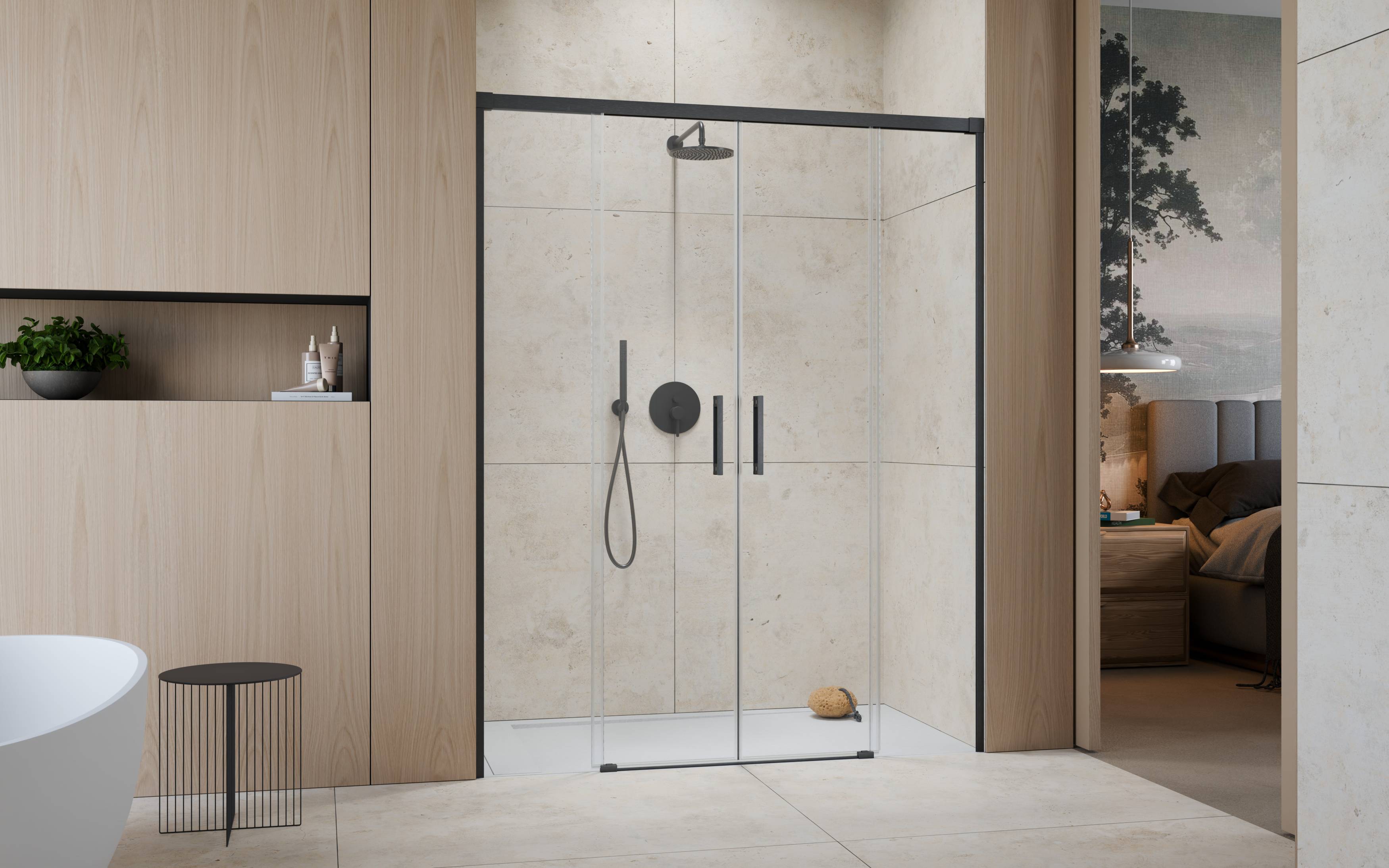 Idea Brushed GunMetal DWD szálcsiszolt fegyvermetál zuhanyajtó enteriőr