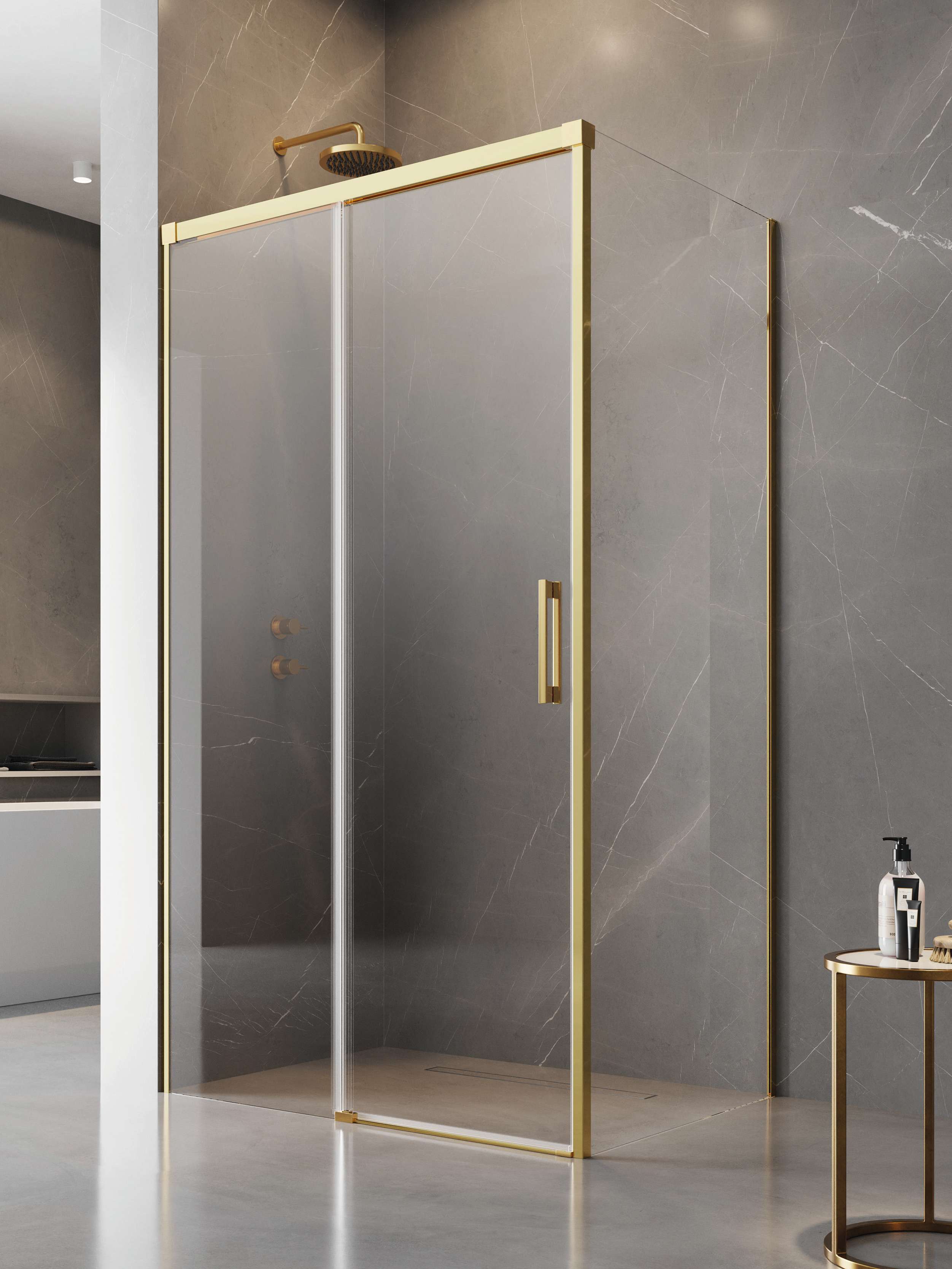 Idea Gold KDJ szögletes arany zuhanykabin