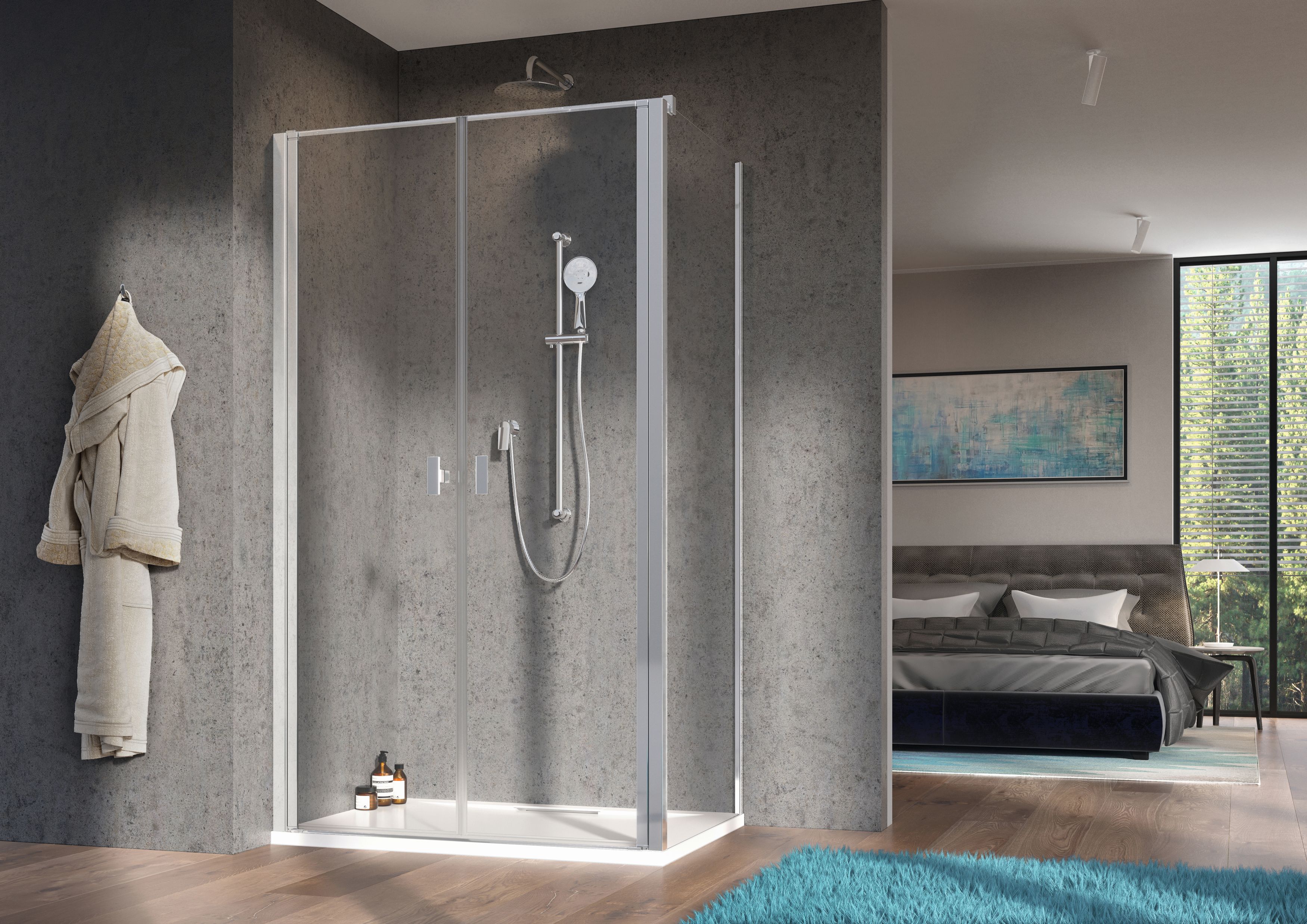 Nes DWD+S szögletes zuhanykabin enteriőr