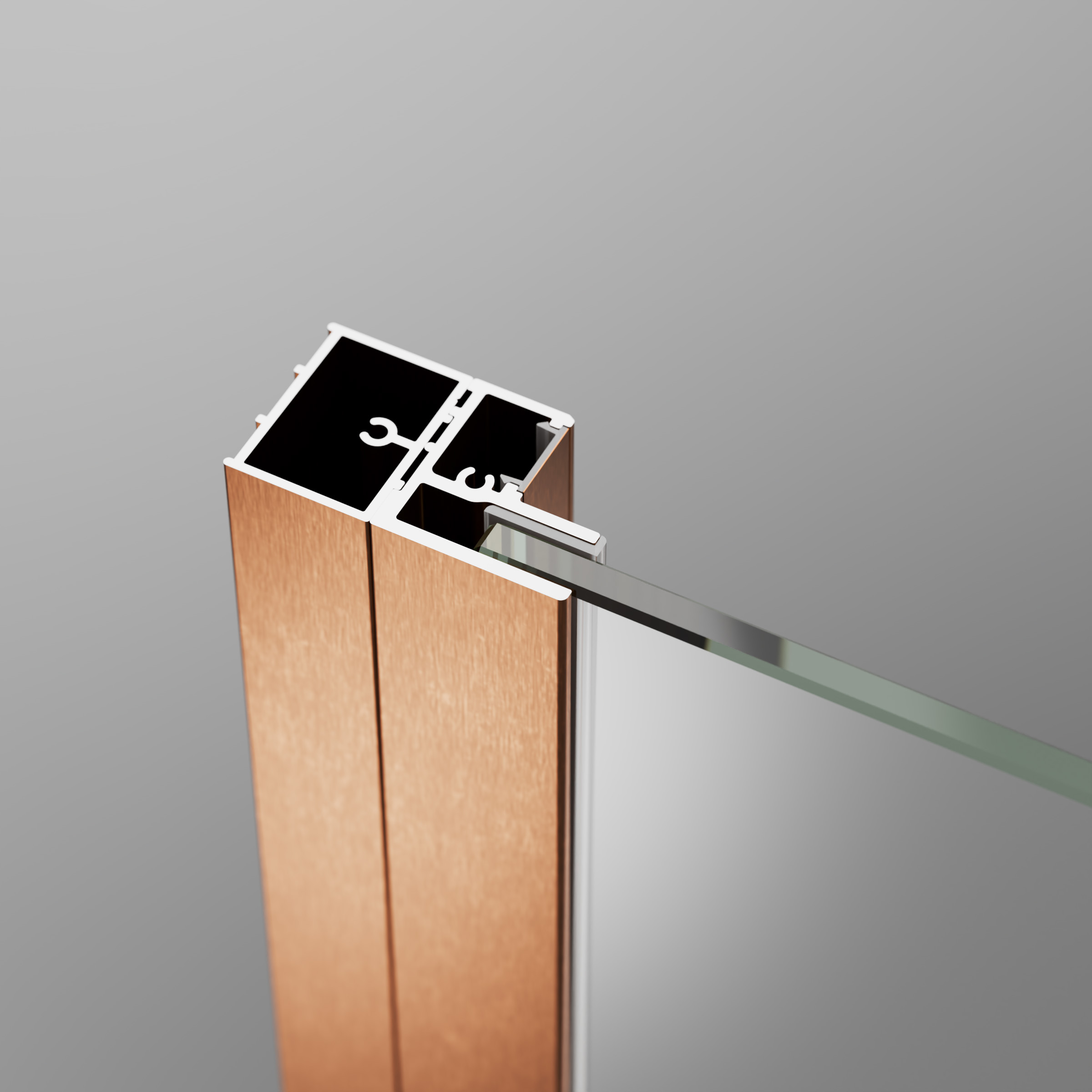 Nes Brushed Copper – Az állítható szálcsiszolt réz takaróprofil lehetővé teszi a fal függőleges eltérésének kiigazítását