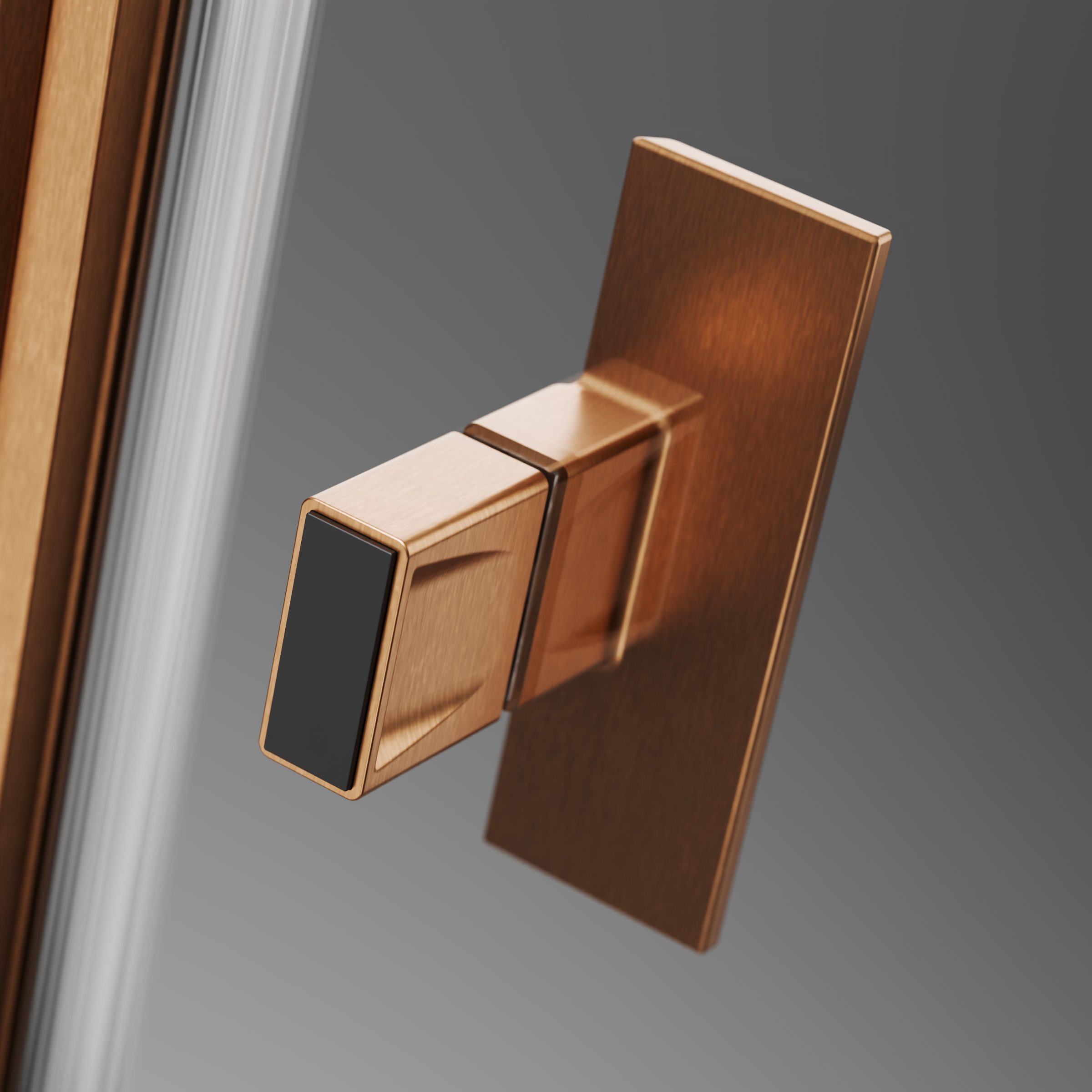 Nes Brushed Copper – Integrált gumiütköző a fogantyú belső felületén