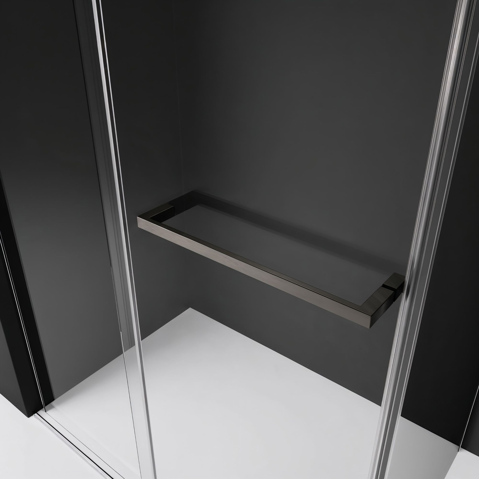 Furo - Ajtón lévő szálcsiszolt fegyvermetál törölközőtartó fogantyúval